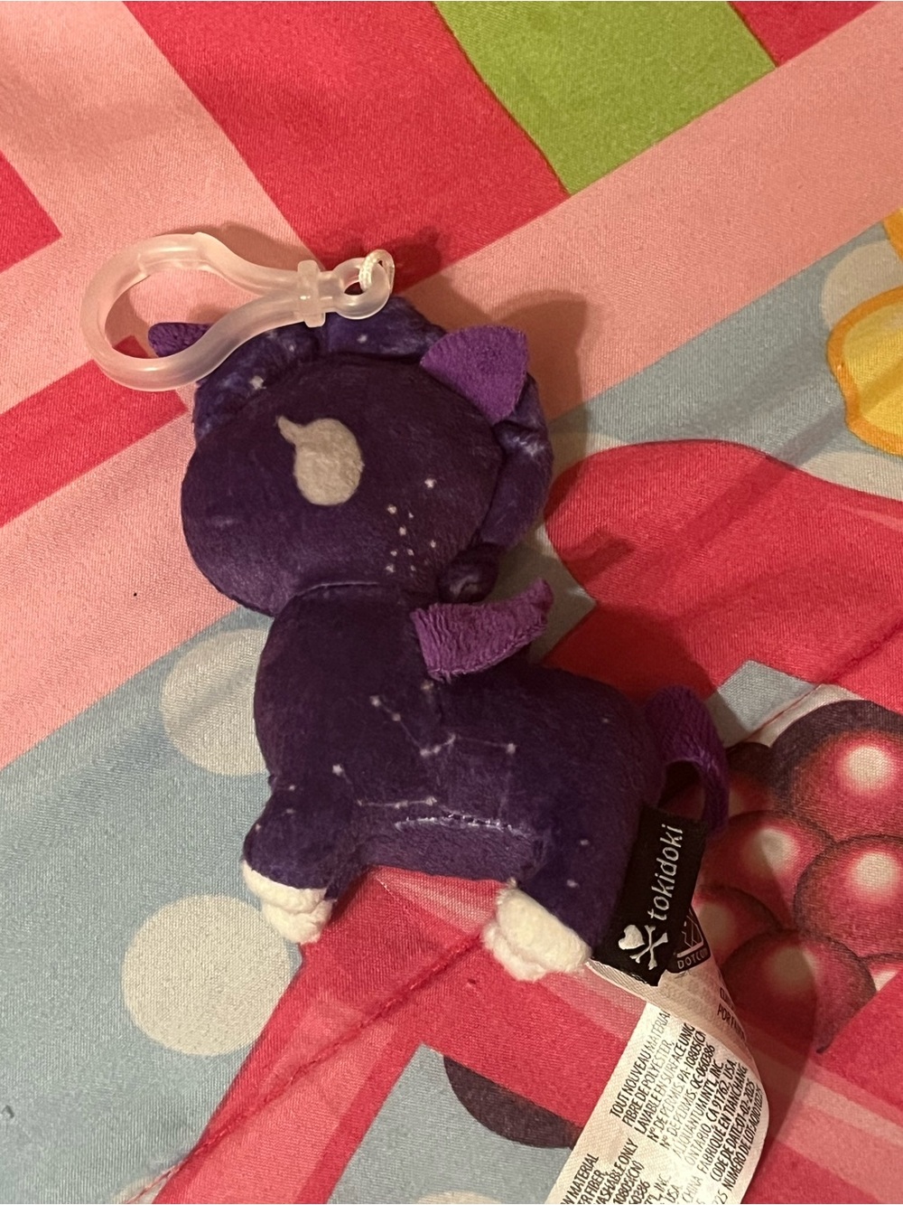 tokidoki Purple Unicorn Plush Clip Keychain